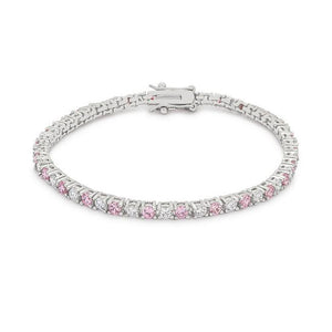 Lace Pink 8 Inch Cubic Zirconia Tennis Bracelet