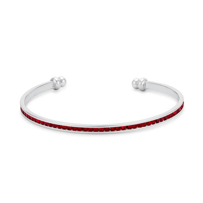 Channel-Set Ruby Red Cubic Zirconia Cuff