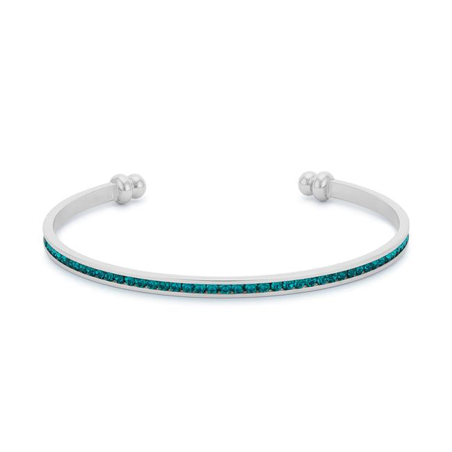 Channel-Set Turquoise Cubic Zirconia Cuff