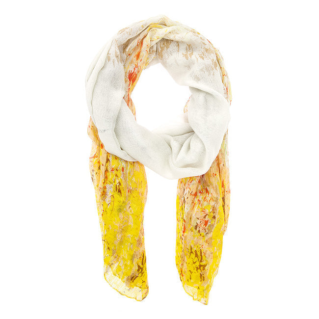 Yellow Mona Watercolor Floral Scarf