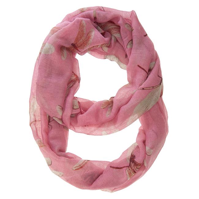 Dragonfly Pink Infinity Scarf II