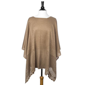 Taupe Lightweight Knitted Poncho
