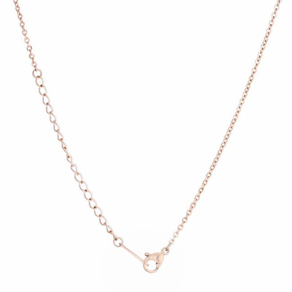 Cathy 0.2ct CZ Rose Gold Stainless Steel Drop Nail Necklace