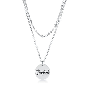 Delicate Stainless Steel Thankful Necklace