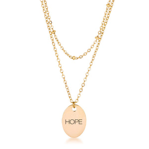 18k Gold Plated Double Chain HOPE Necklace