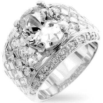 Silver Oval Cubic Zirconia Ring