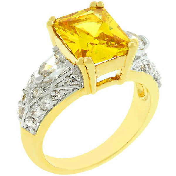 Yellow Cubic Zirconia Fashion Ring