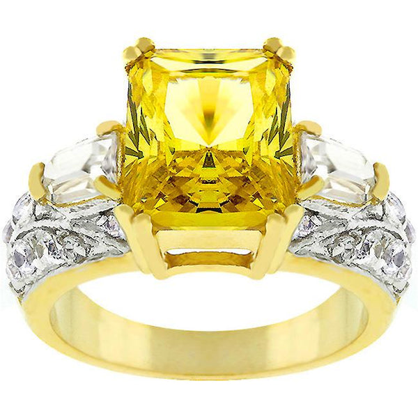 Yellow Cubic Zirconia Fashion Ring