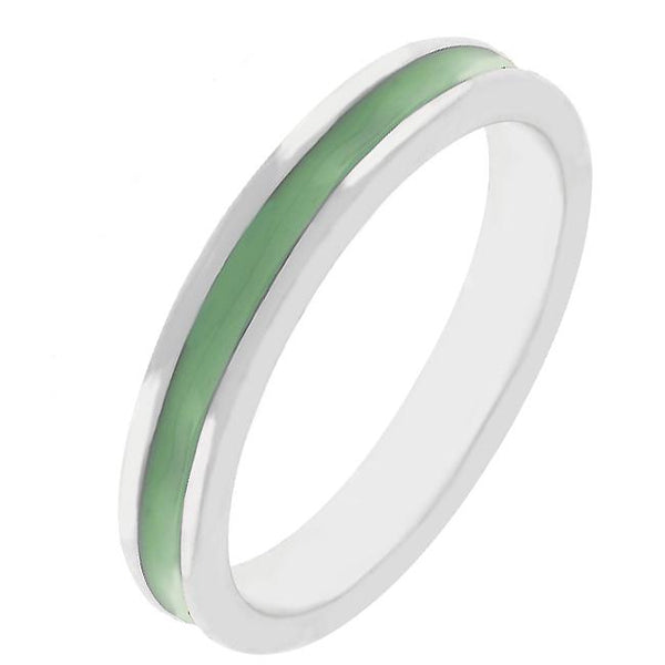 Olive Green Enamel Eternity Ring