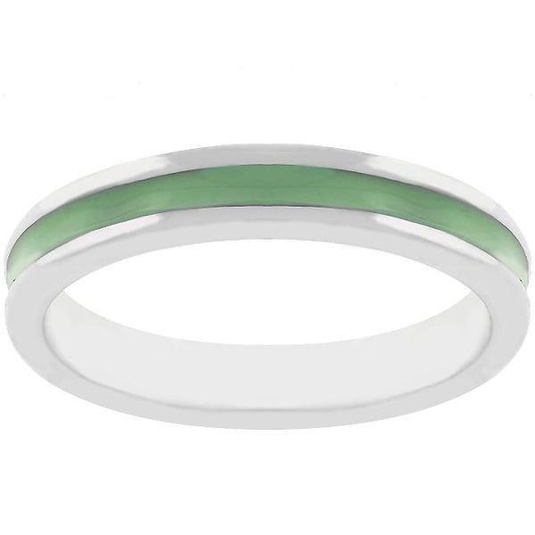 Olive Green Enamel Eternity Ring