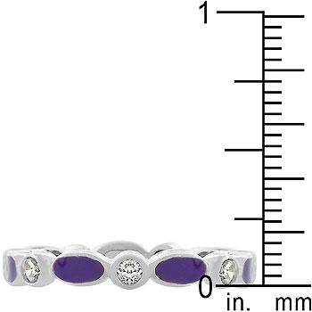 Purple Link Enamel Stacker Ring