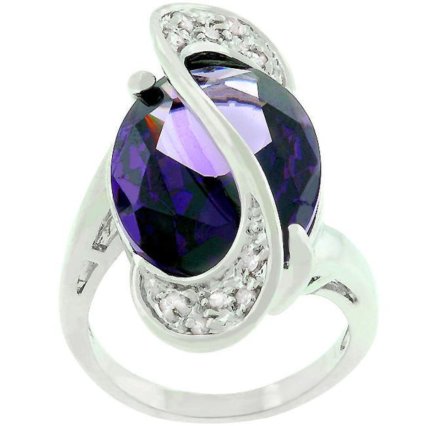 Pave Amethyst Purple Orbit Ring
