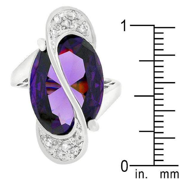 Pave Amethyst Purple Orbit Ring