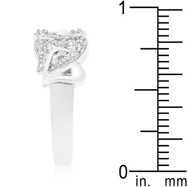 Linked Cubic Zirconia Hearts Ring