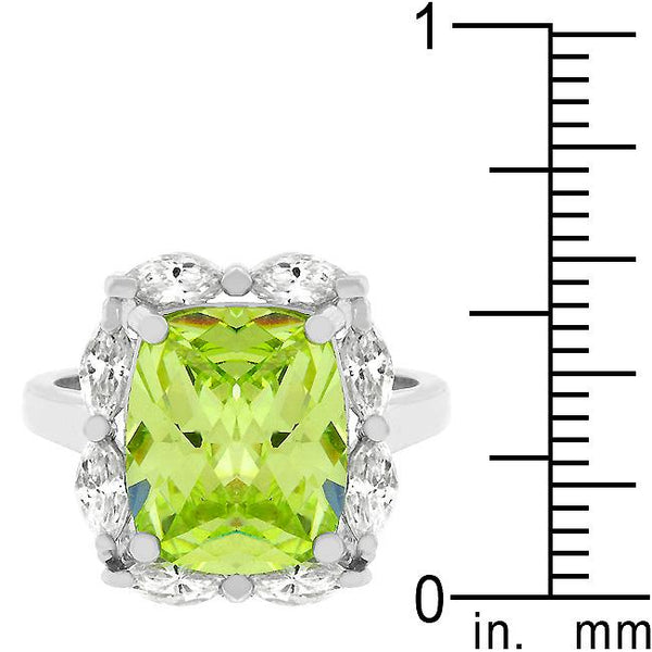 Marquise Framed Apple Green Ring