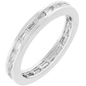 Rhodium Plated White Eternity Ring