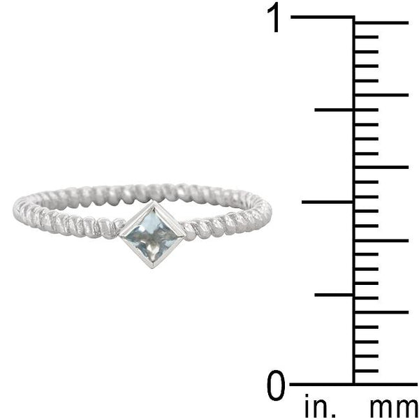 Twisted Petite Blue Topaz Solitaire Ring