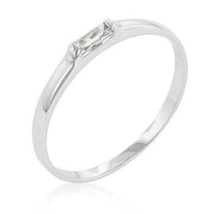 Clear Petite Solitaire Ring