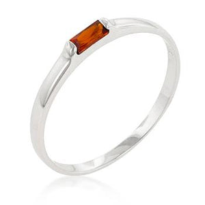 Garnet Petite Solitaire Ring