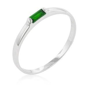 Emerald Petite Solitaire Ring