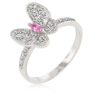 Cubic Zirconia Butterfly Cocktail Ring