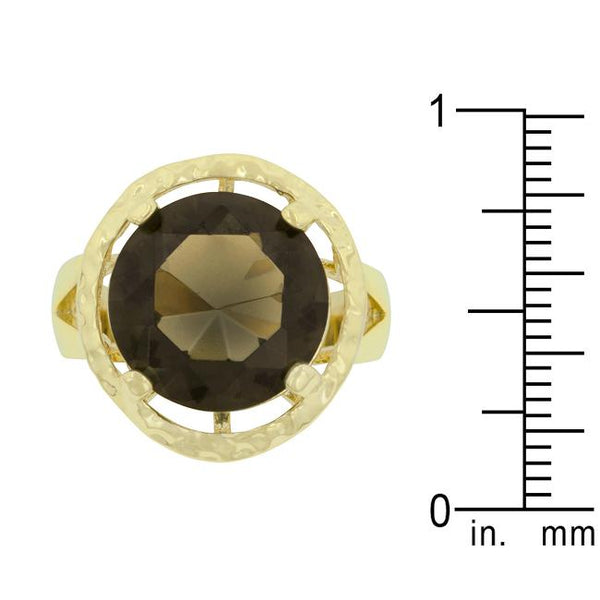 Brown Cubic Zirconia Organic Ring