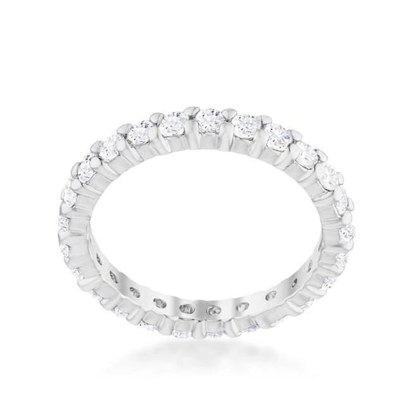 Cubic Zirconia Sterling Silver Eternity Band