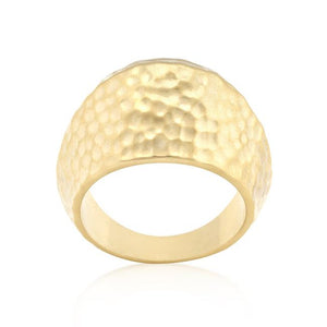 Hammered Golden Fashion Ring