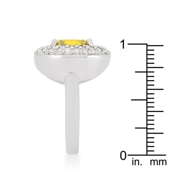 Micropave Yellow Bridal Cocktail Ring