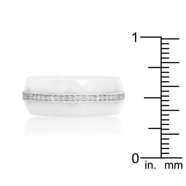 Ceramic Band Ring - White