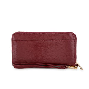 Kate Burgundy Faux Textured Leather Clutch