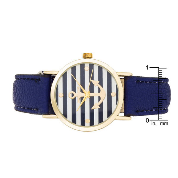 Navy Nautical Leather Watch