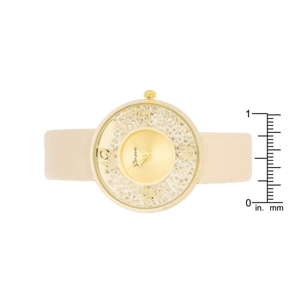 Gold Watch With Leather Strap