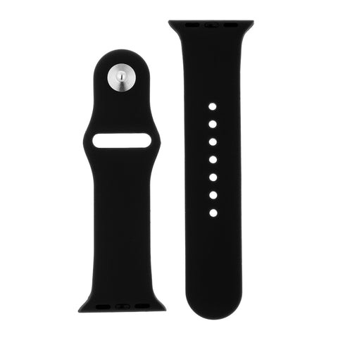 Classic Black Silicone Sports Watch Band 38mm