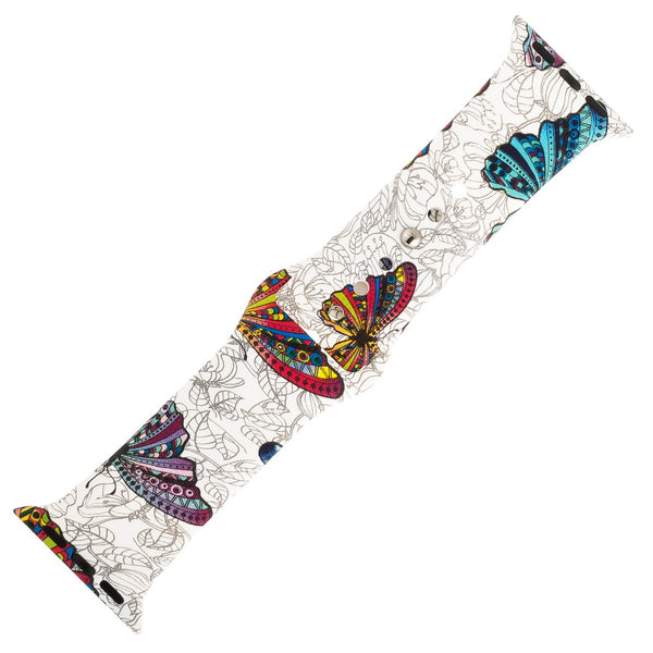 Butterfly Pattern Silicone Sports Watch Band 38mm