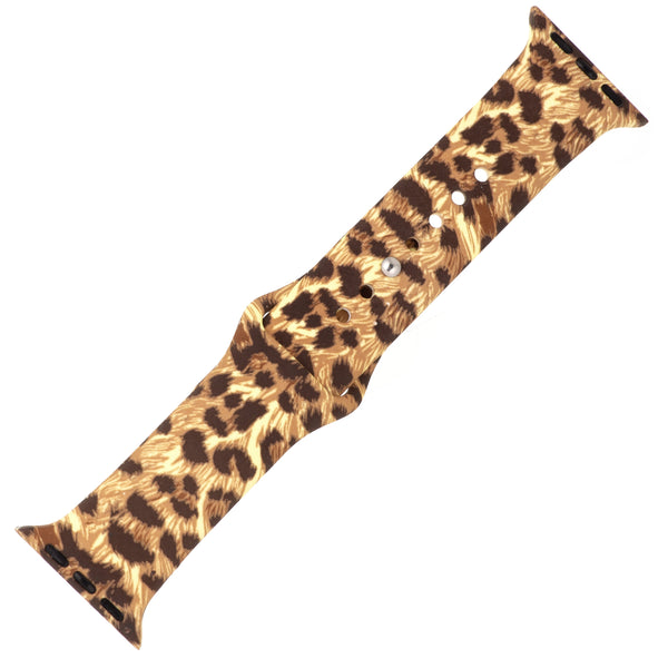 Exotic Cheetah Silicone Sports Watch Band 42mm