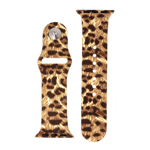 Exotic Cheetah Silicone Sports Watch Band 38mm