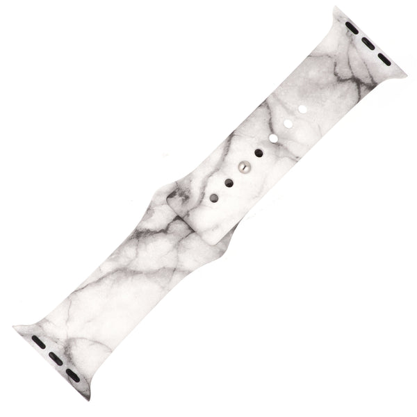 Grey Marble Silicone Sports Watch Band 38mm