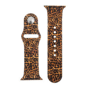 Leopard Print Silicone Sports Watch Band 42mm